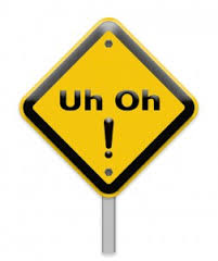Uh oh signpost